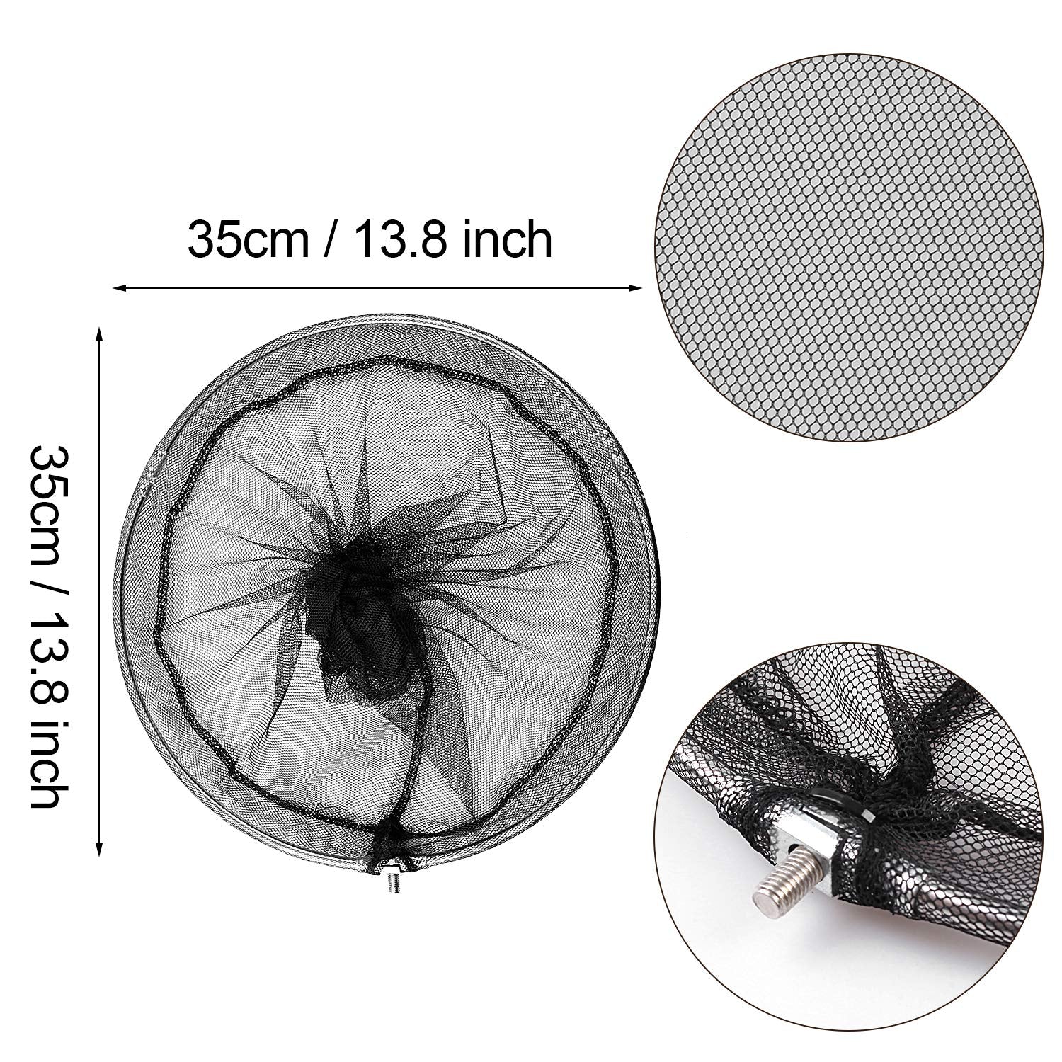 Mingjieus pool skimmer telescopic pole extends to 58 inches for reach.
