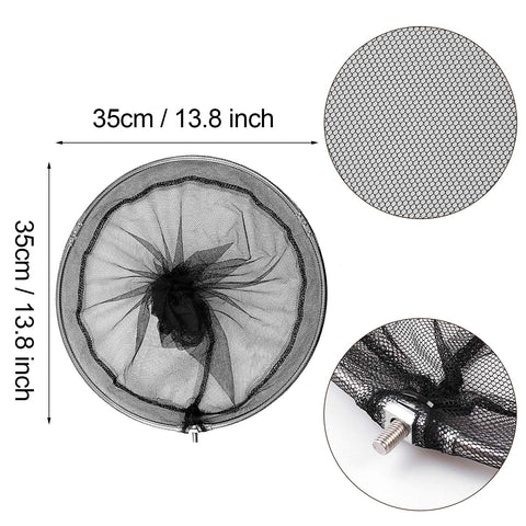 Mingjieus pool skimmer telescopic pole extends to 58 inches for reach.