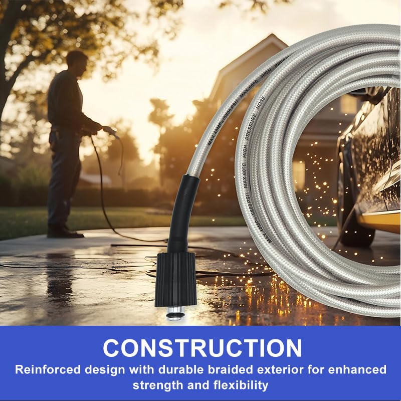 MINGOU hose shows durable metal adapters on both ends for secure connections.