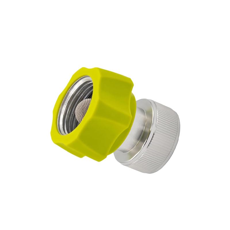 MINGOU pressure-washer adapter with 3/4 inch green finish provides a secure garden hose connection.