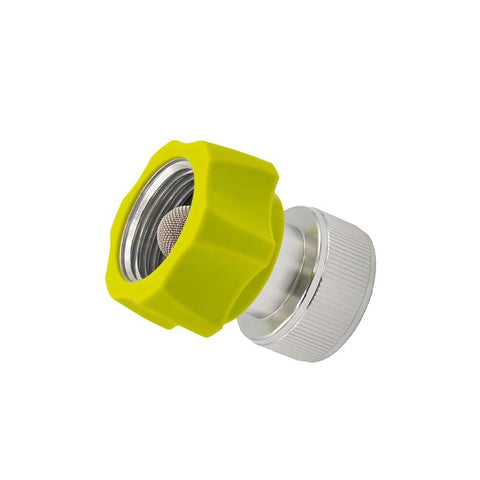 MINGOU pressure-washer adapter with 3/4 inch green finish provides a secure garden hose connection.
