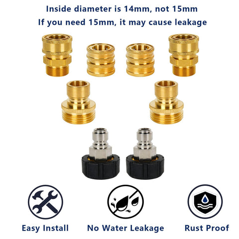 MINGOU 3/8 inch quick disconnect with M22-14 provides secure hose connections