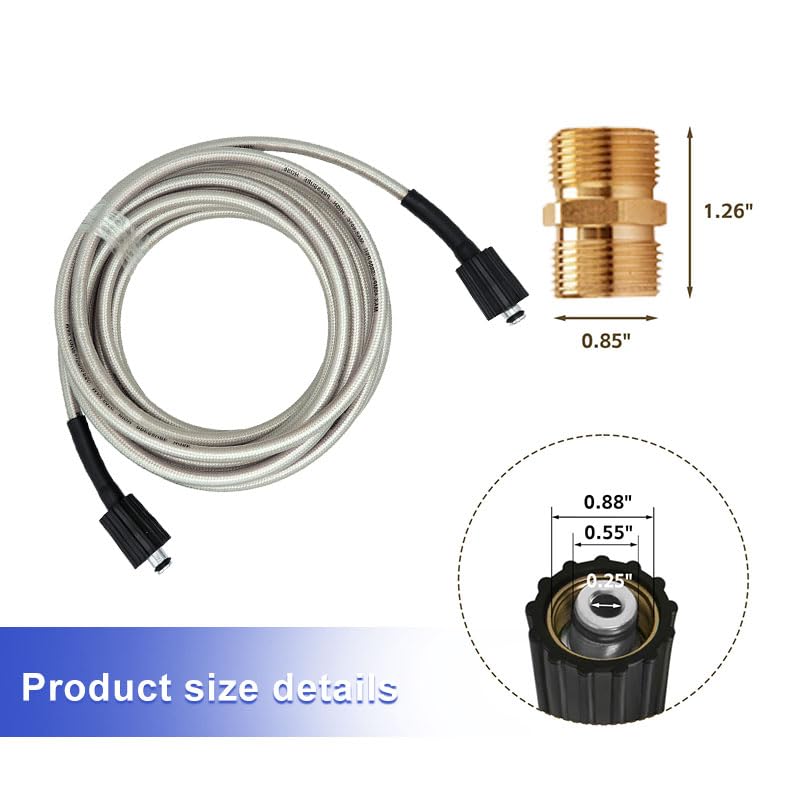 MINGOU hose ends with M22 14 mm quick-connect fittings for tool-free setup.