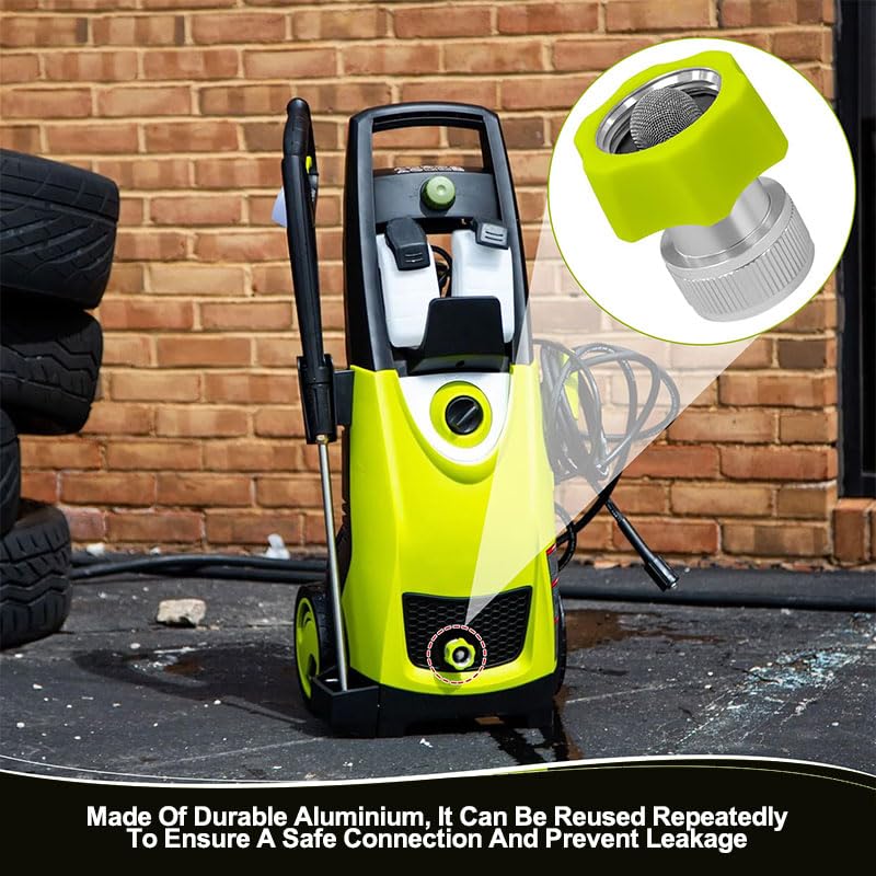 Green-accented MINGOU adapter helps quick identification and versatile hose-to-washer use.