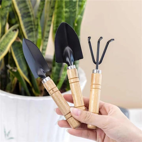 Mini Gardening Tool Set for careful transplanting in tight container spaces.