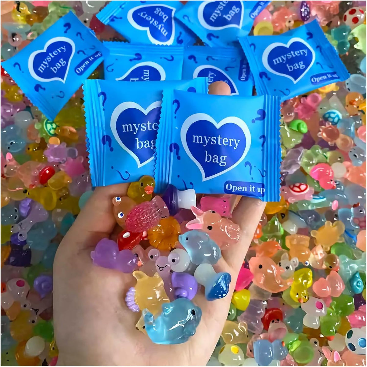 Mini Glow Animal Resin figure with glow-in-the-dark effect for night displays.
