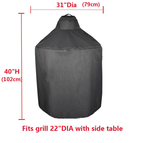 Mini Lustrous weatherproof oxford fabric grill cover protects against rain and sun.
