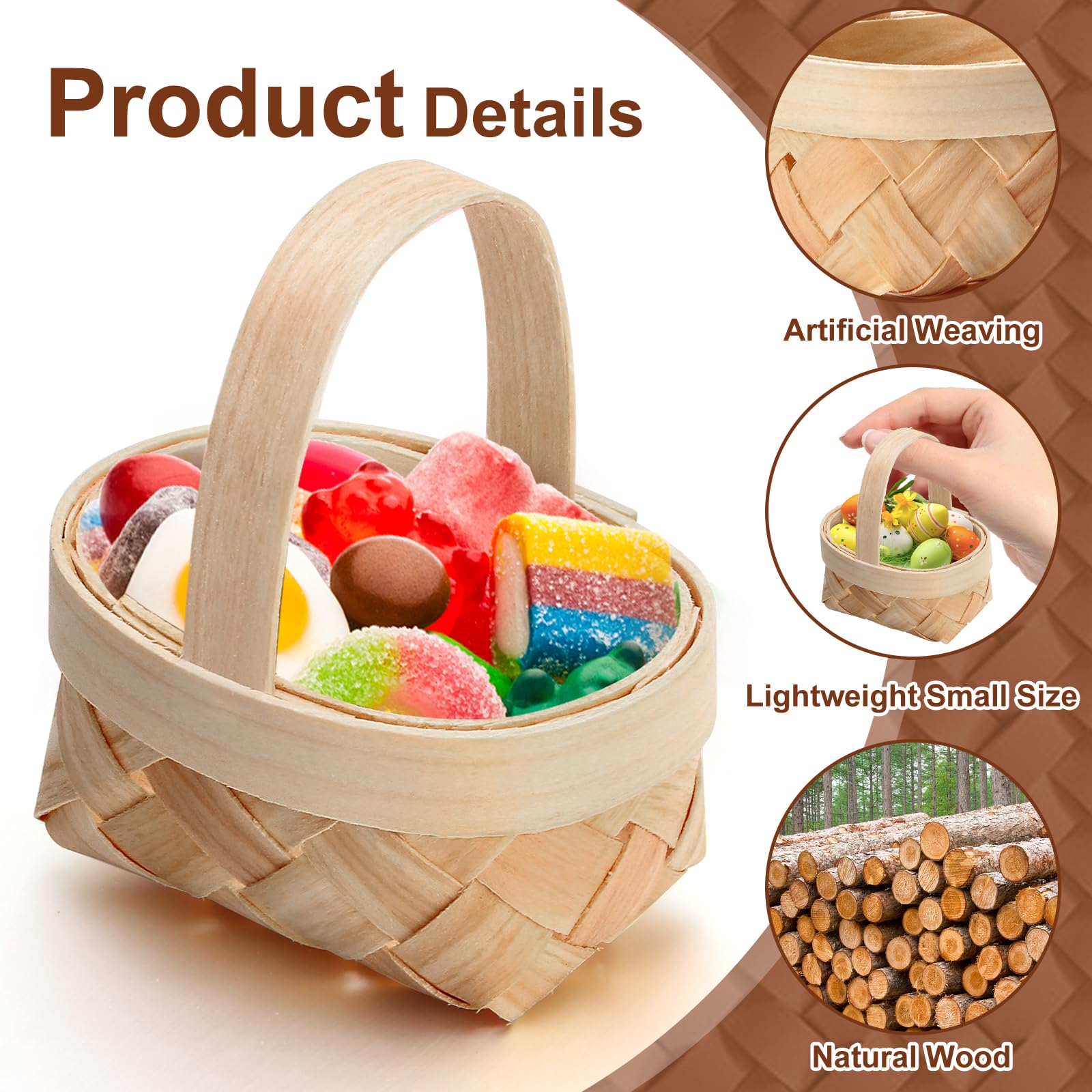 Mini picnic basket with handle used for gift packaging ideas
