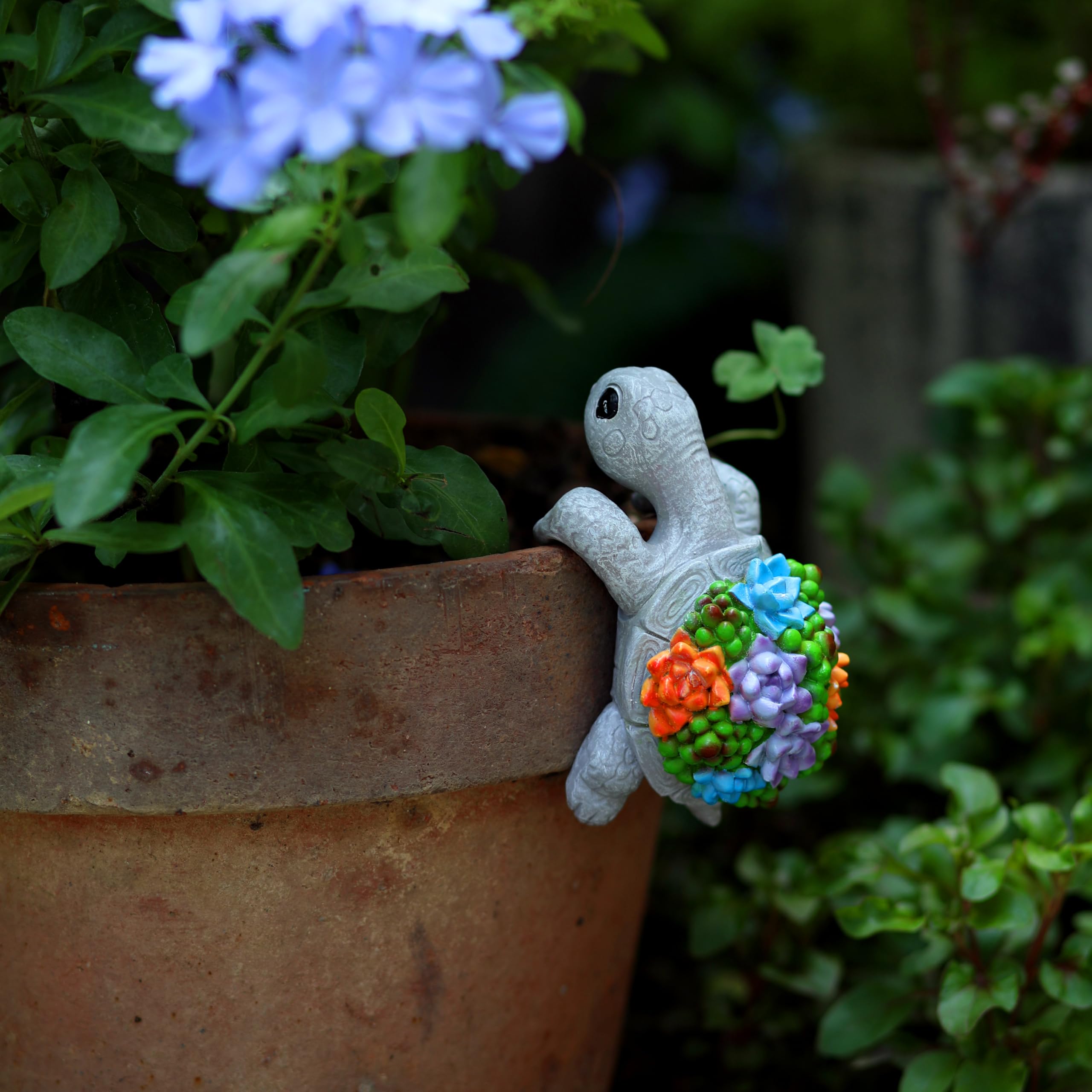 Mini Turtle Statue garden decor ideal for gifting plant lovers and nature enthusiasts.