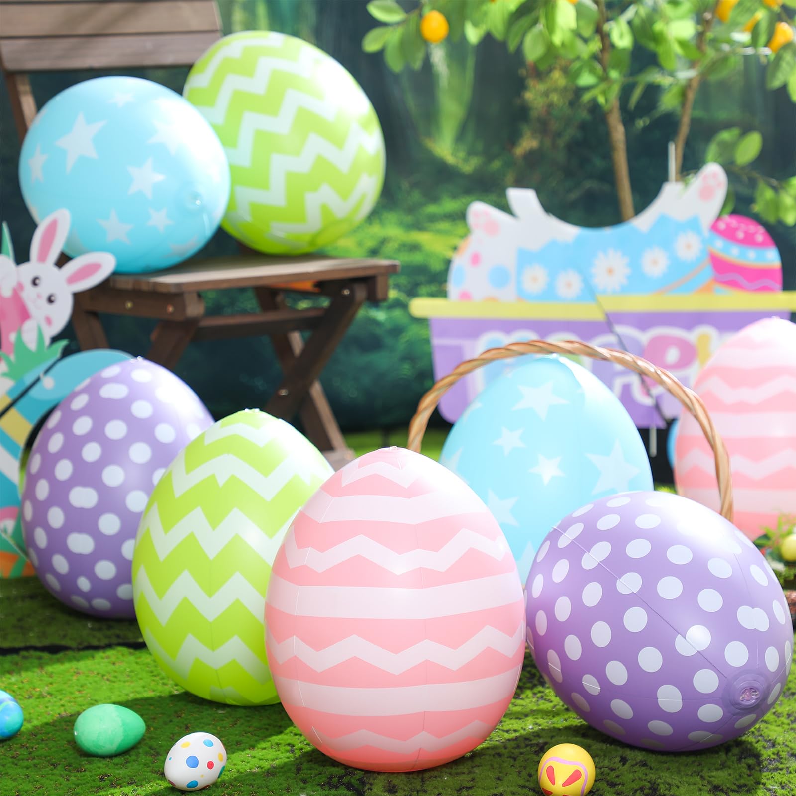MiniInflat Easter egg inflatable 16-inch front view adds festive charm to yards.