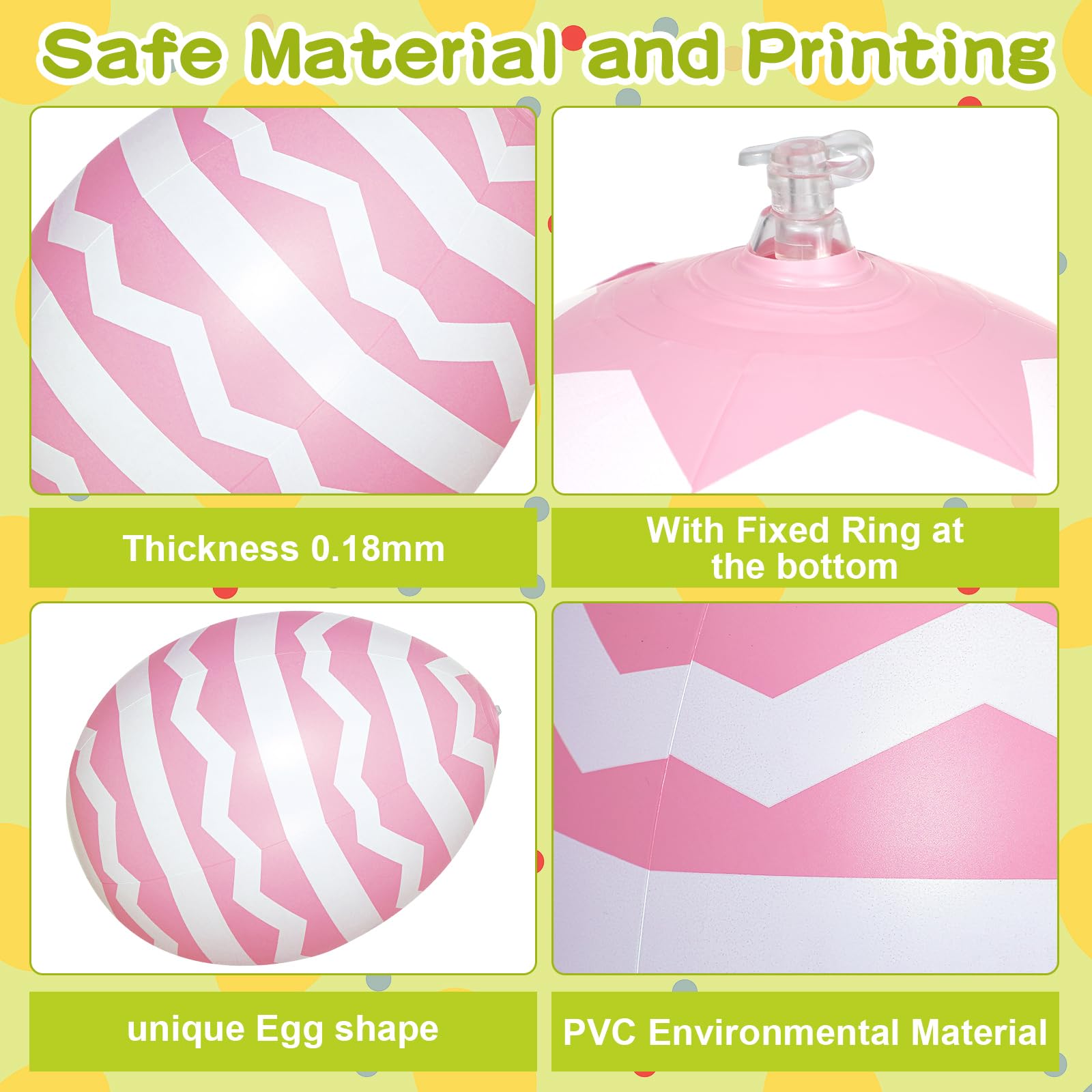 MiniInflat Easter egg inflatable 24-inch front view stands out in gardens.