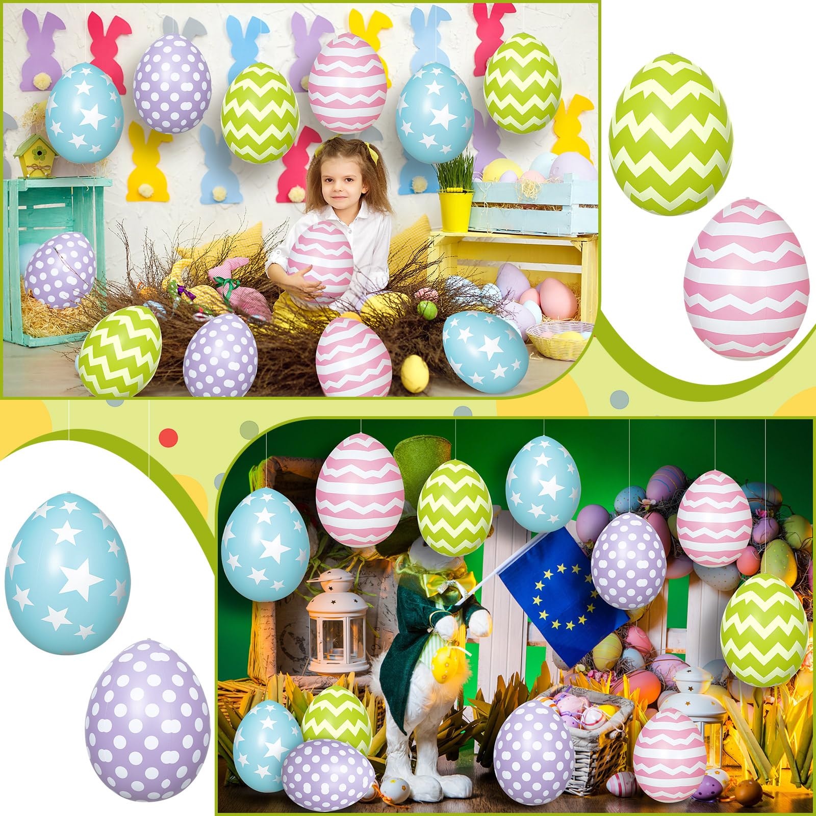 MiniInflat Easter egg inflatable garden display ideal for parties and celebrations.