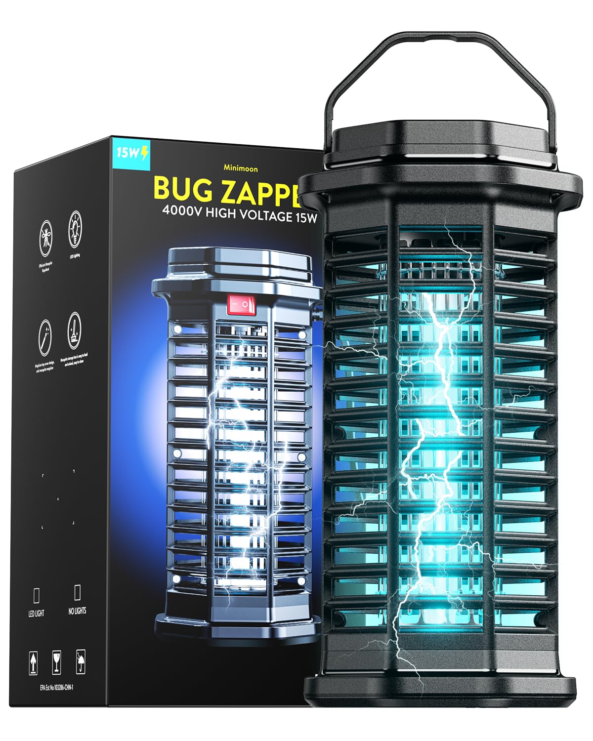 Minimoon Bug Zapper outdoor yard view for patio pest control
