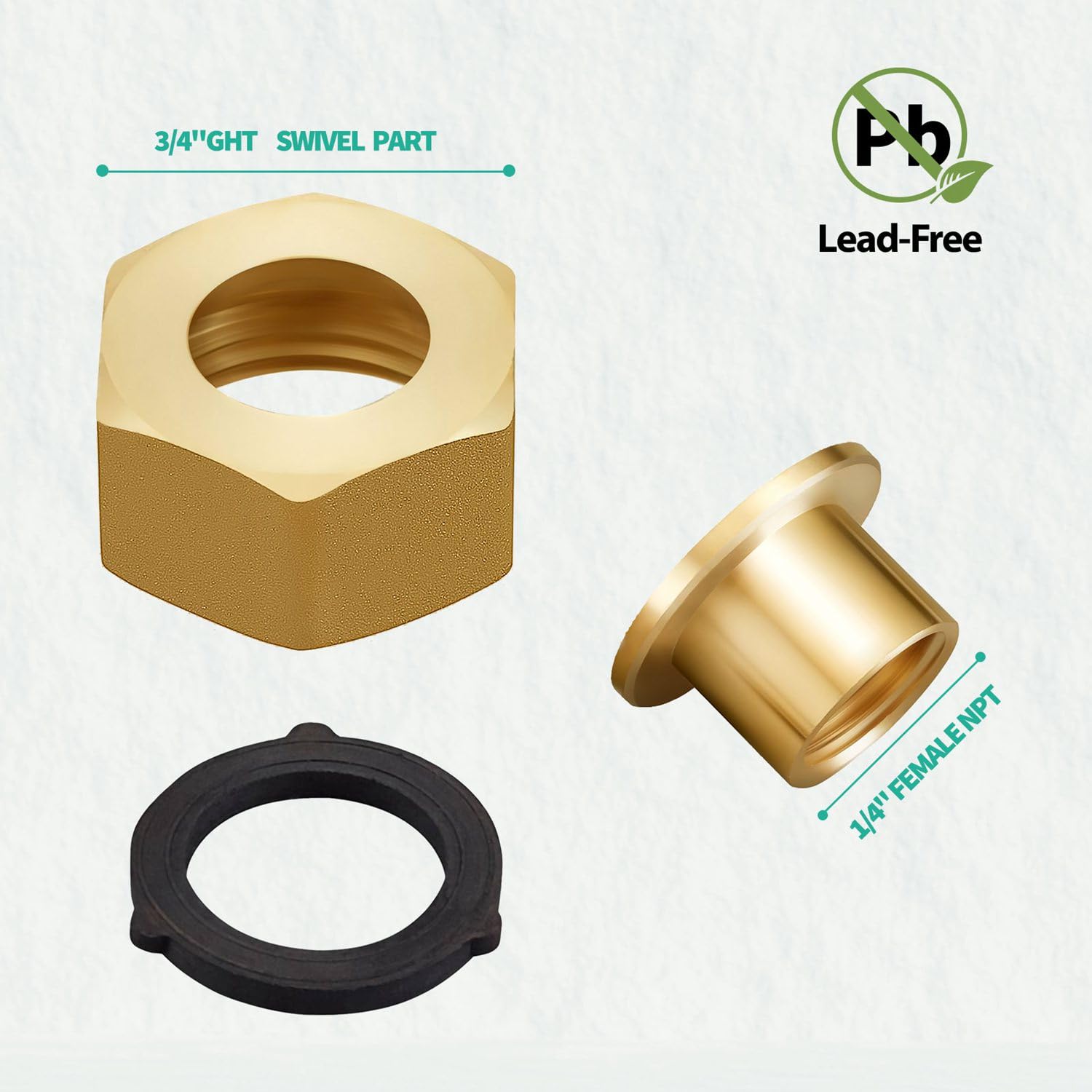 Minimprover garden hose connection in action outdoors with brass fittings.