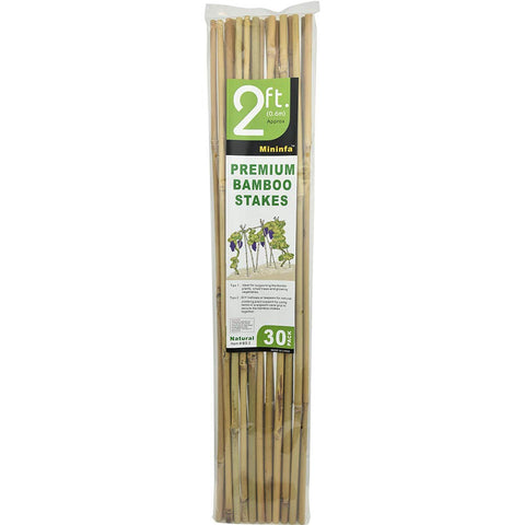 Mininfa bamboo stakes install easily into soft ground with basic tools.