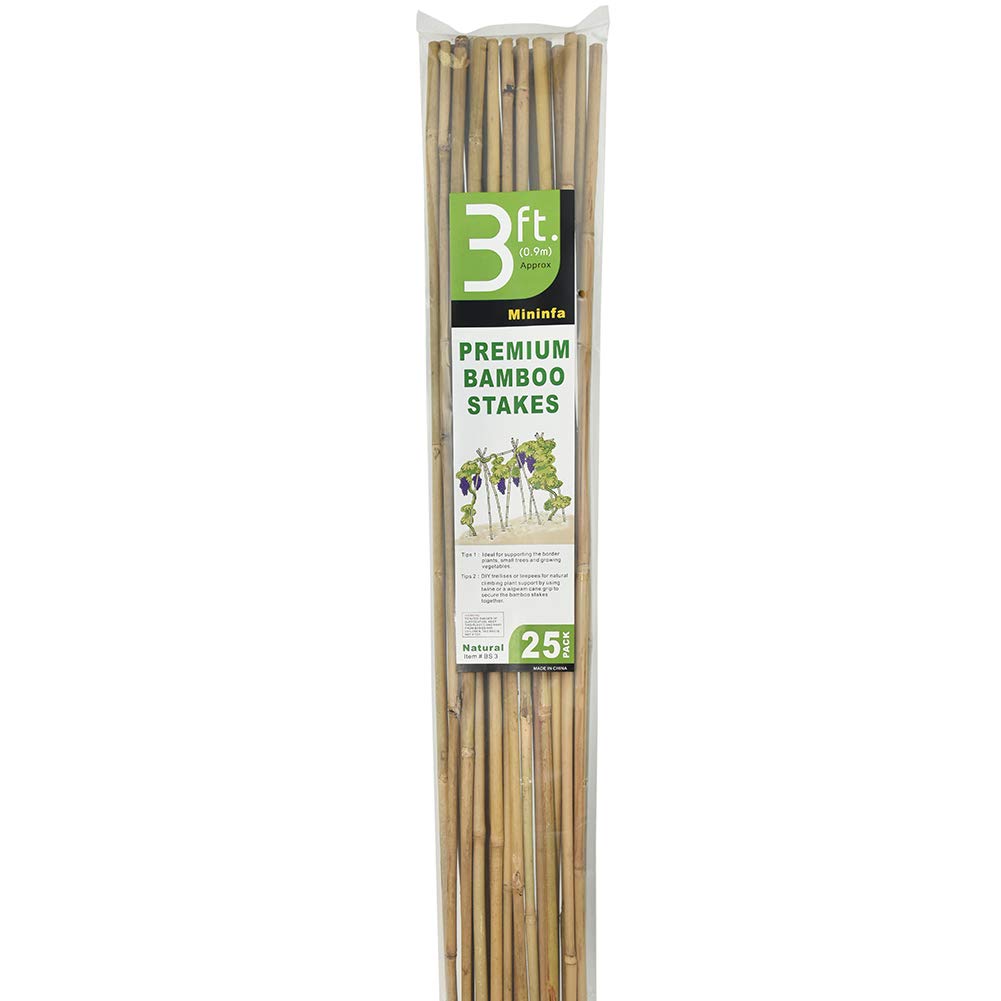 Mininfa durable bamboo stakes withstand weather for reliable garden support