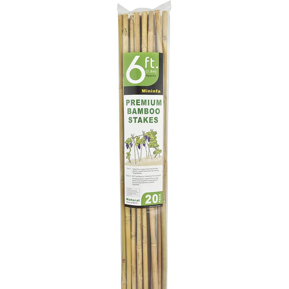 Mininfa easy-installation bamboo stakes 6 ft simplify garden staking