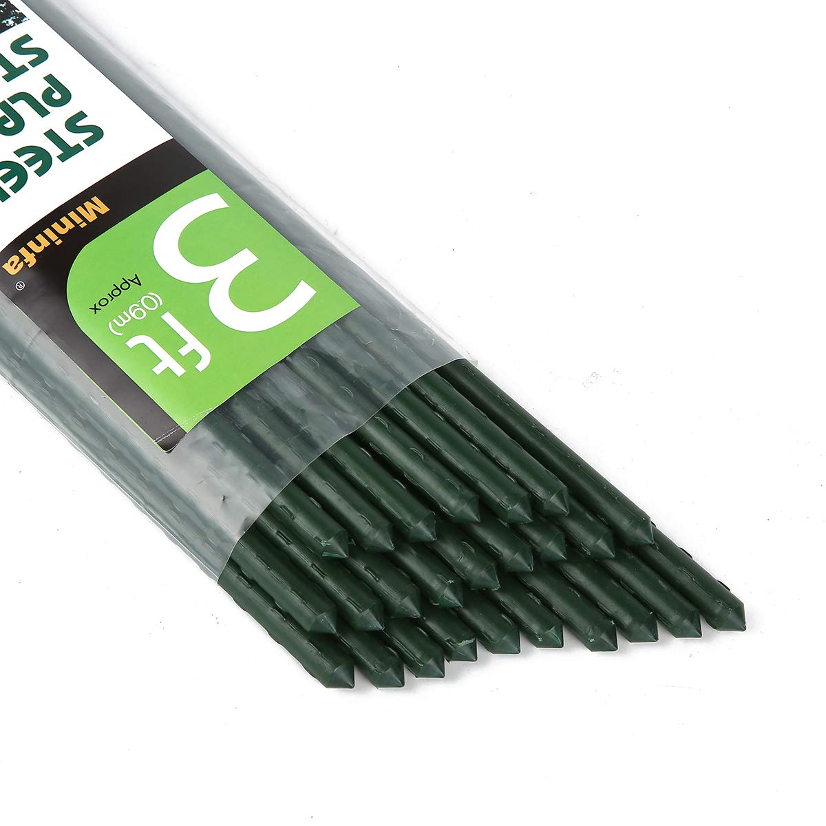 Mininfa steel stake 3 ft supports climbing plants securely in the garden.