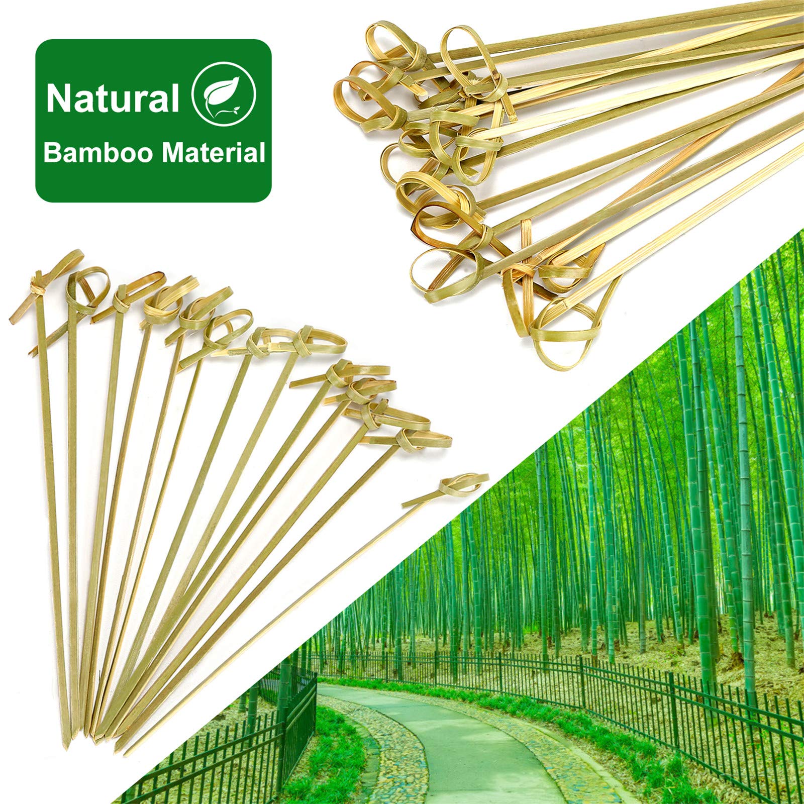 Minisland bamboo knot picks with decorative knot for drinks and bites