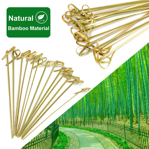 Minisland bamboo knot picks with decorative knot for drinks and bites