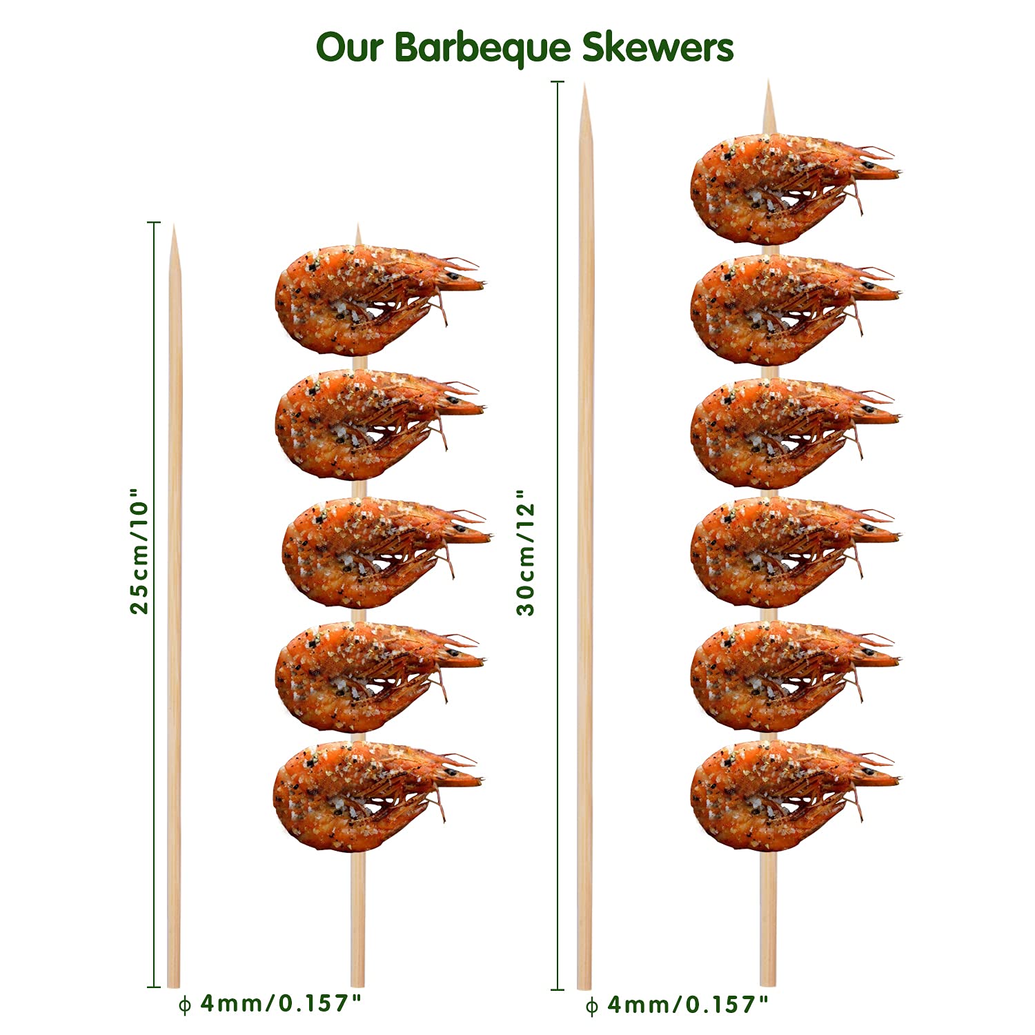 Minisland 4mm thick skewer with blunt end for safe threading