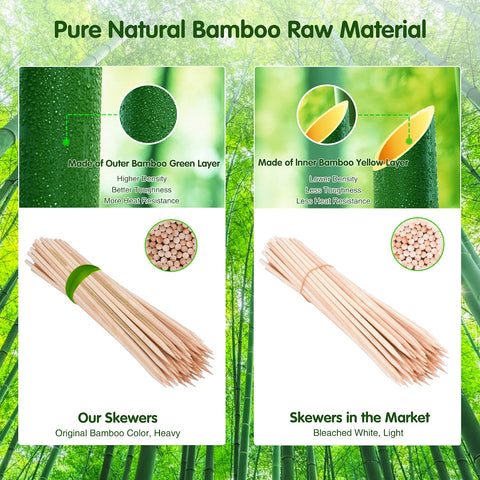 Minisland eco-friendly bamboo material skewers, natural and food-safe for everyday use.
