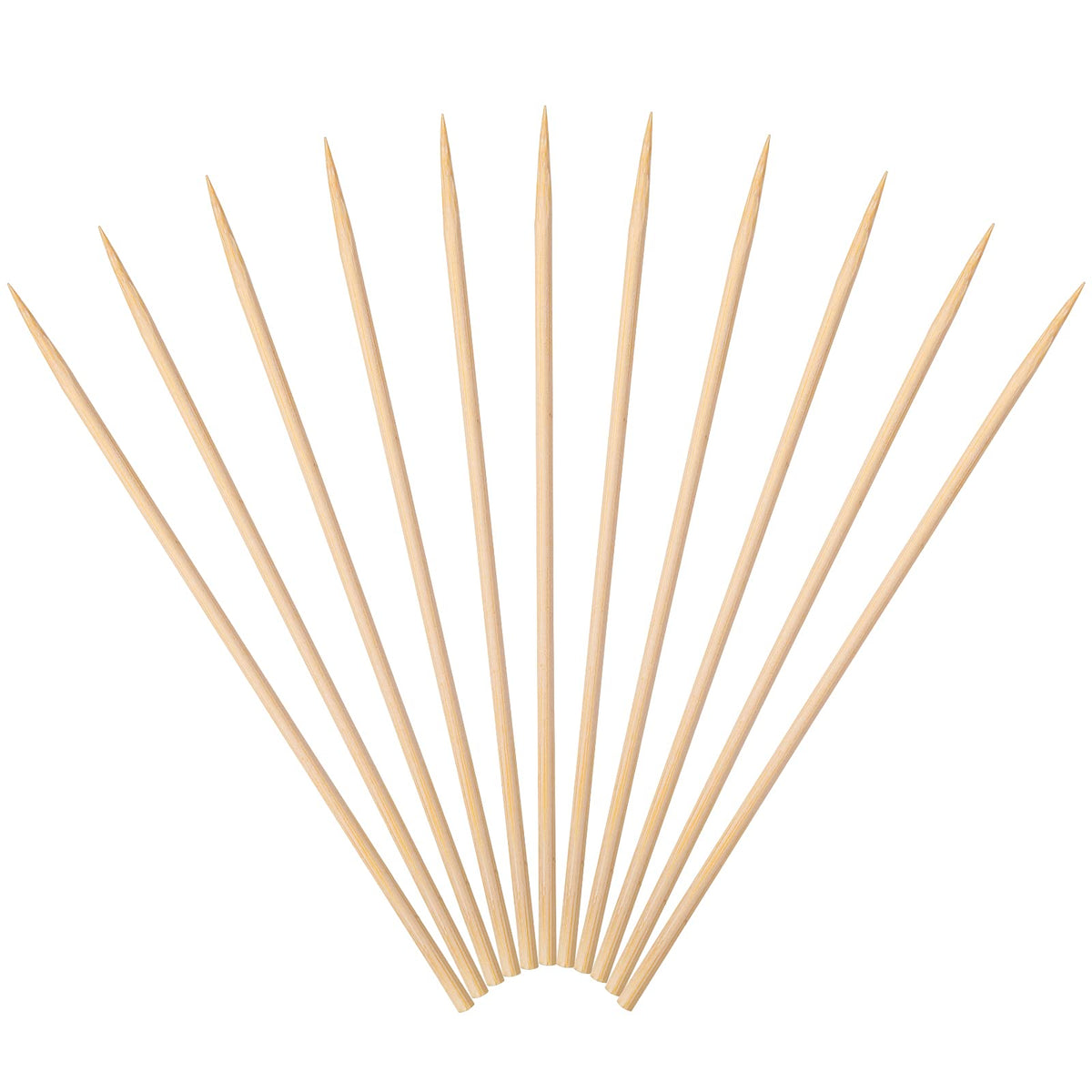 Minisland premium 6in bamboo skewers for appetizers, sturdy and ready for fruit kabobs.