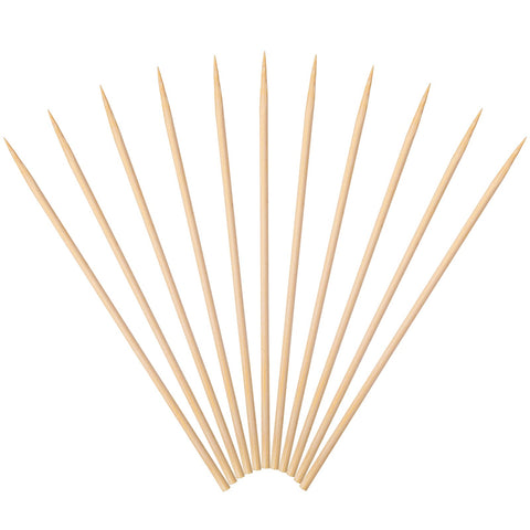 Minisland premium 6in bamboo skewers for appetizers, sturdy and ready for fruit kabobs.