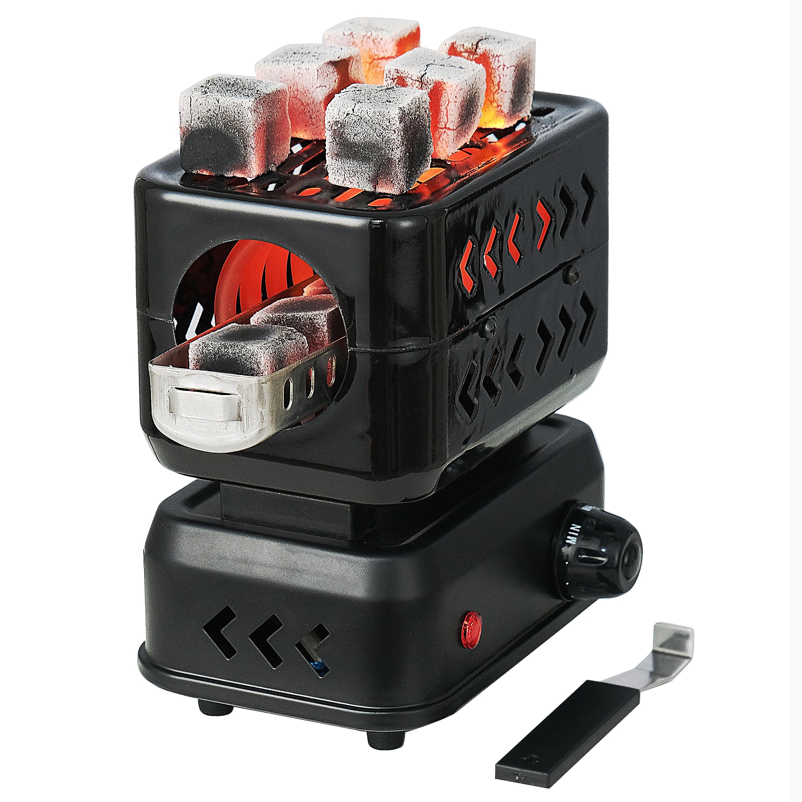 Minkah 3D coal burner top view showing compact design for fast, even ignition.