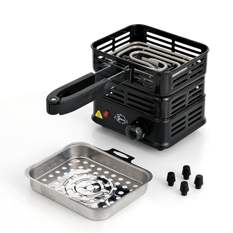 Minkah charcoal starter kit includes tongs for safe handling during ignition.