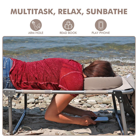 Minndudu chair offers five backrest positions and two footrests for customization.
