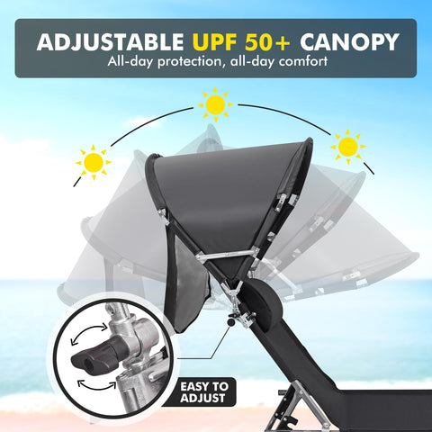 Minndudu heavy-duty frame supports up to 300 lbs for durable outdoor lounging.