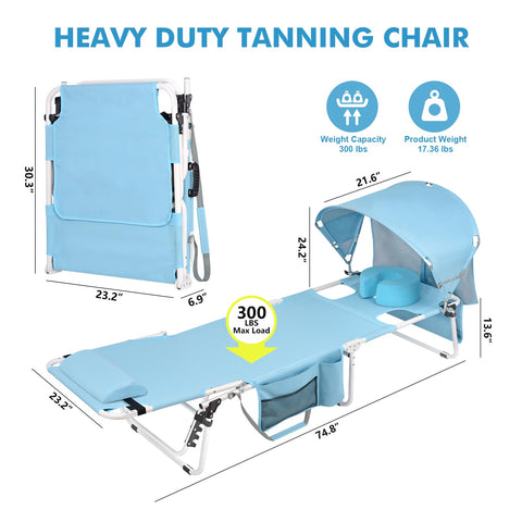 Minndudu tanning chair face hole for multitasking while tanning outdoors