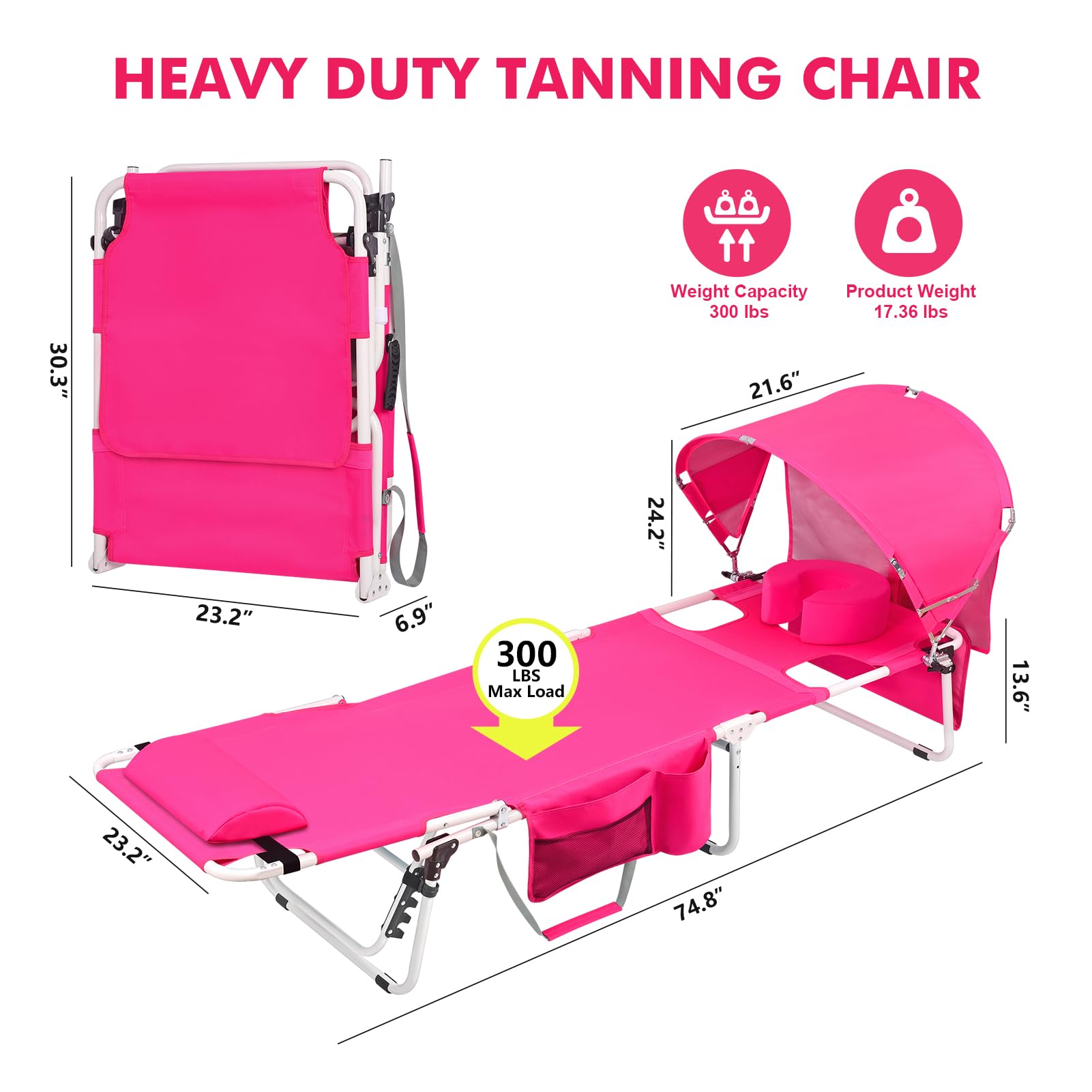 Minndudu tanning chair face-hole design enables multitasking while sunbathing.