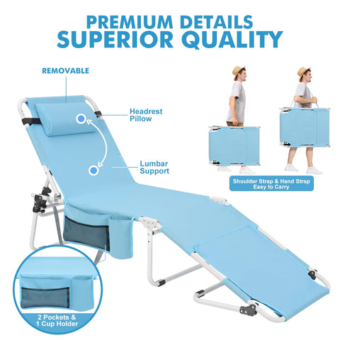 Minndudu folding chair with storage pocket for essentials during use