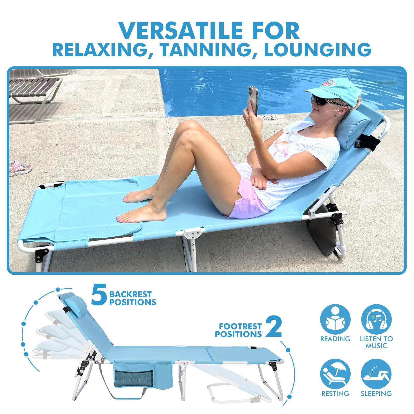 Minndudu portable carry strap enables easy trips to beach or pool