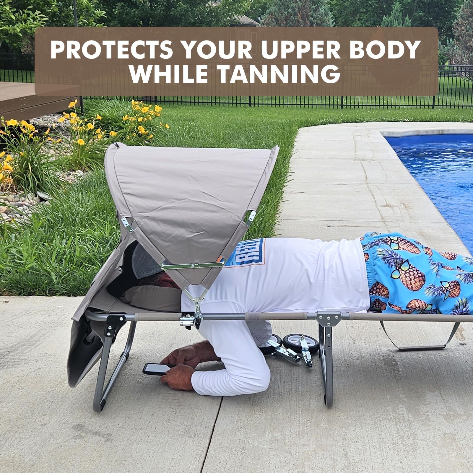 Minndudu tanning chair upgraded pillow offers soft support and easy cleaning.