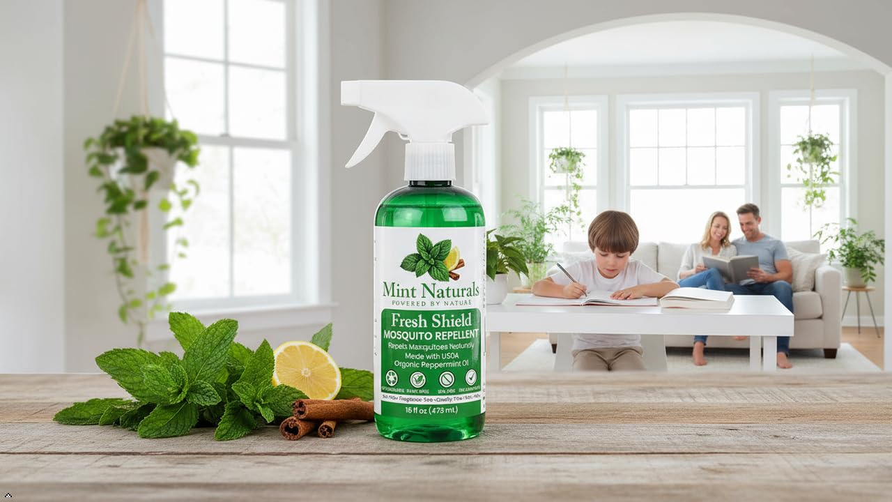 Mint Naturals refreshing peppermint aroma as you spray suggests a clean, inviting space.