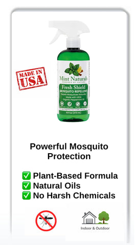 Mint Naturals USDA organic peppermint oil ingredient label highlights purity for natural repellent.