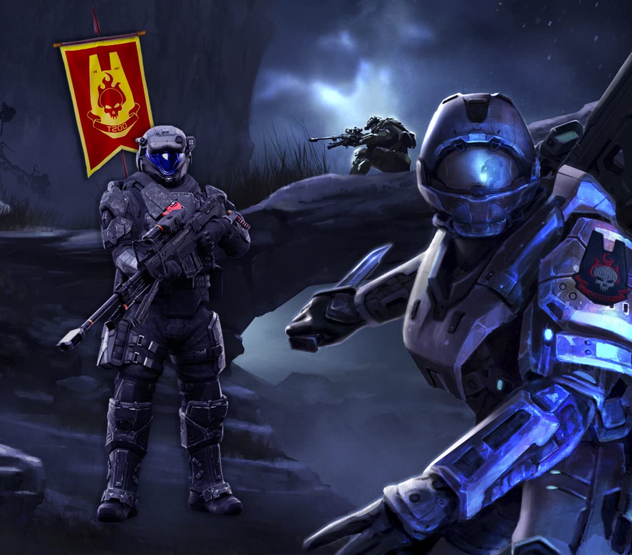 Mintu ODST flag banner sci-fi troops graphic creates an eye-catching centerpiece