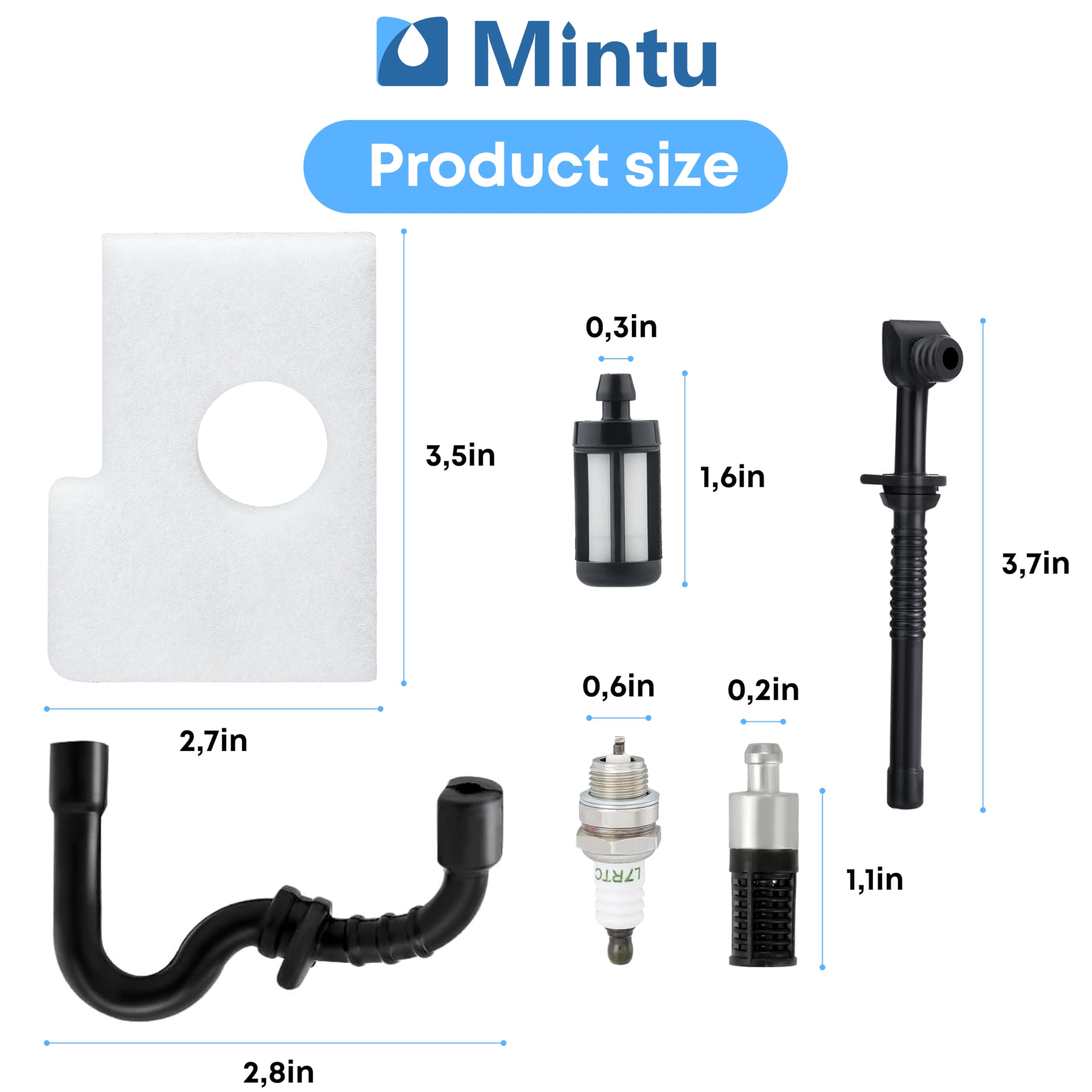 Mintu tune up kit spark plug for Stihl MS170/MS180 ensures reliable ignition