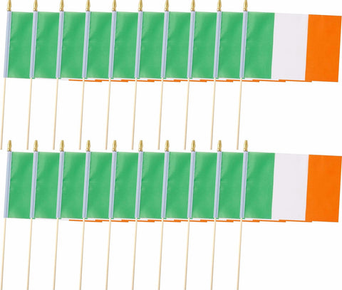 Minvoole Irish flag 5x8 inch for handheld celebration use