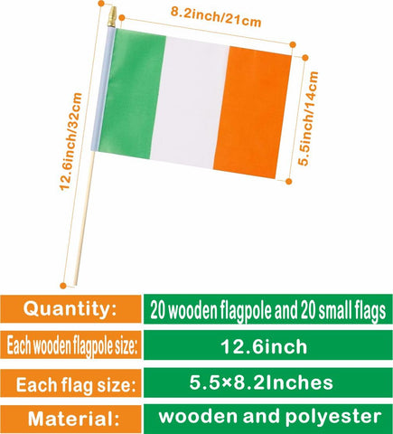 Close-up of Minvoole Irish flag design with crisp tricolor colors