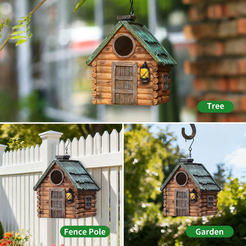 MINWOLF bird house with 1.5-inch entrance for small birds.
