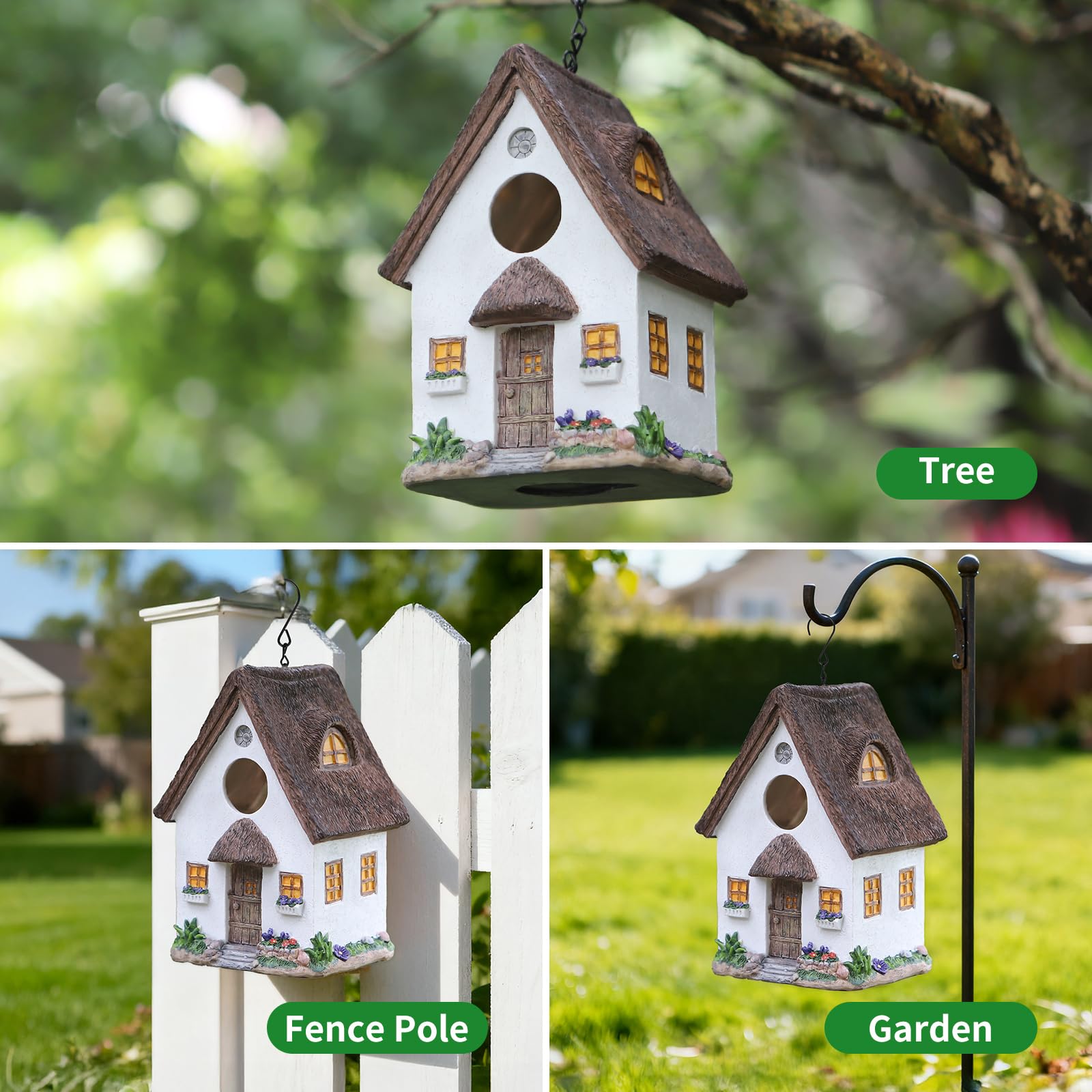 MINWOLF bird house bottom detaches for quick cleaning and debris removal