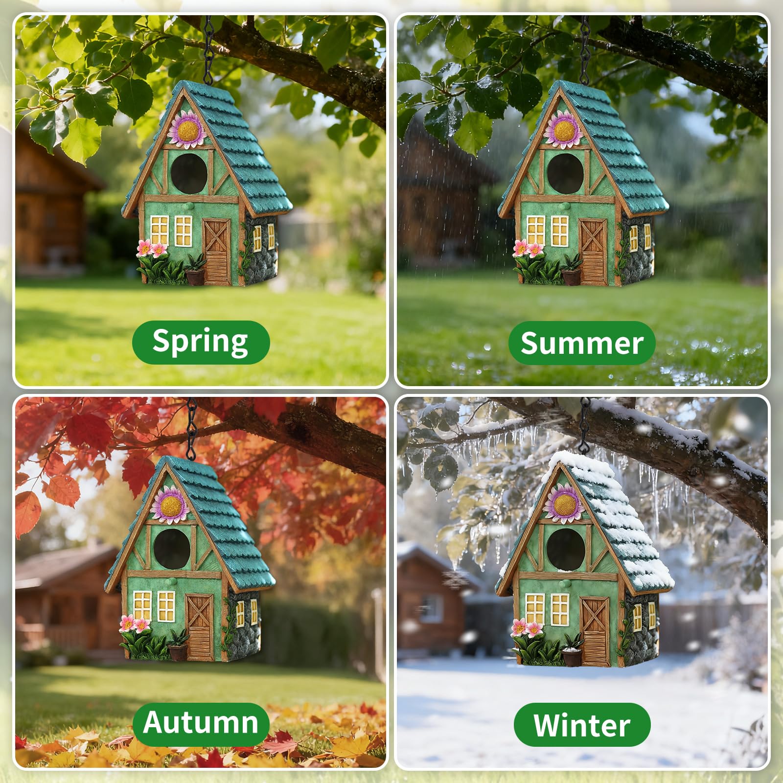 MINWOLF hand-painted resin finish delivers durable outdoor style.