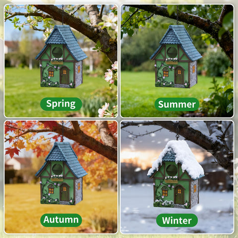 MINWOLF bird house featuring stone accents for yard decor