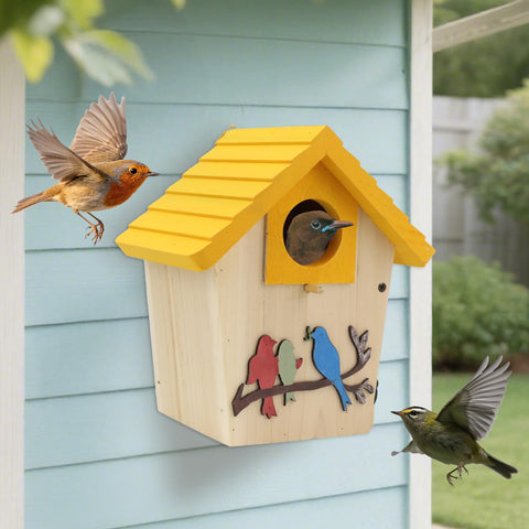 MINWOLF garden-friendly bird home compact size fits fences and branches