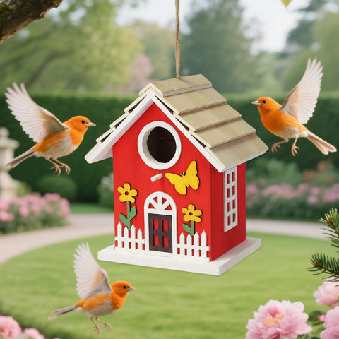 MINWOLF nesting box supports small birds in yards and gardens.