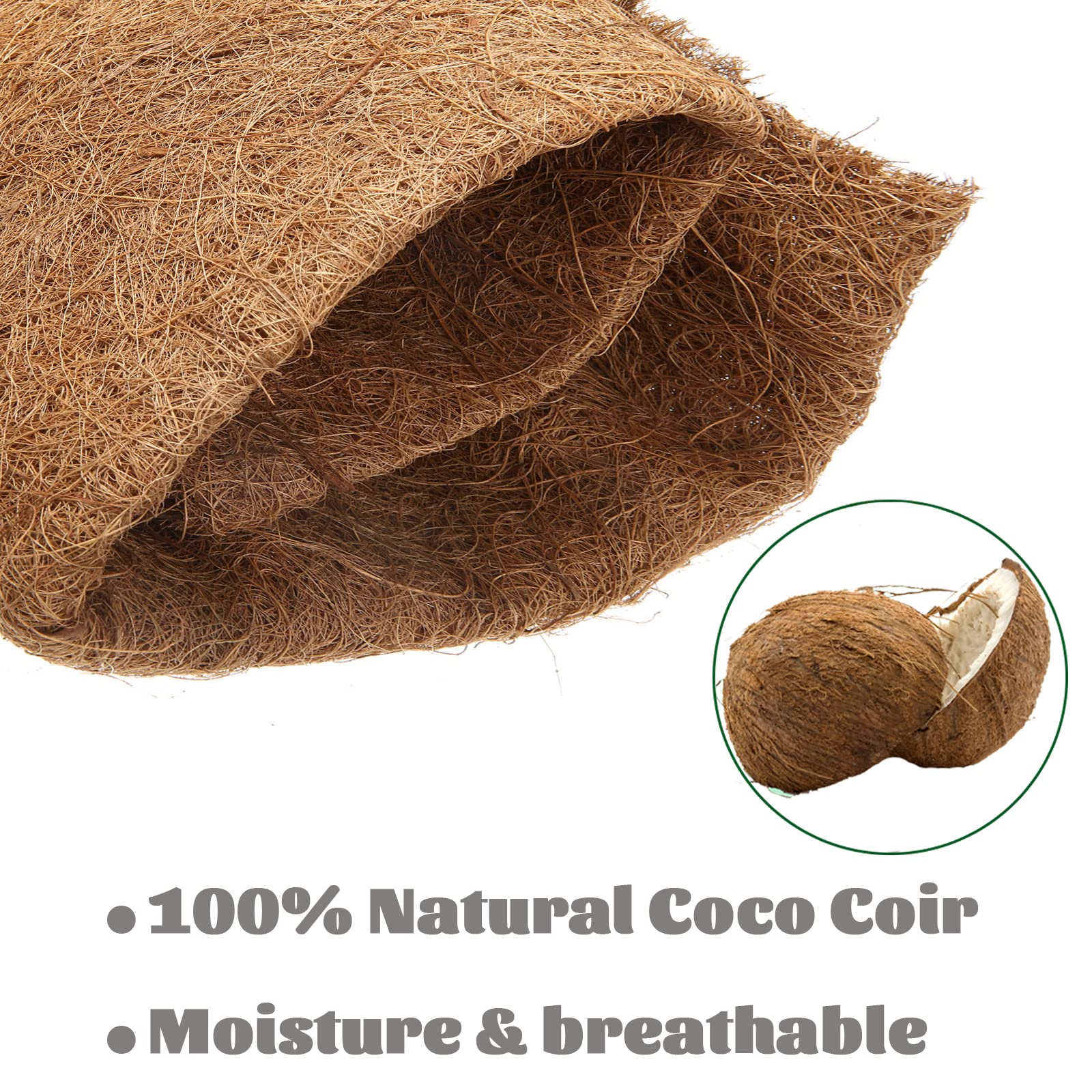 MIOHNAN coconut fiber liner washed in fresh water for clean planting setups